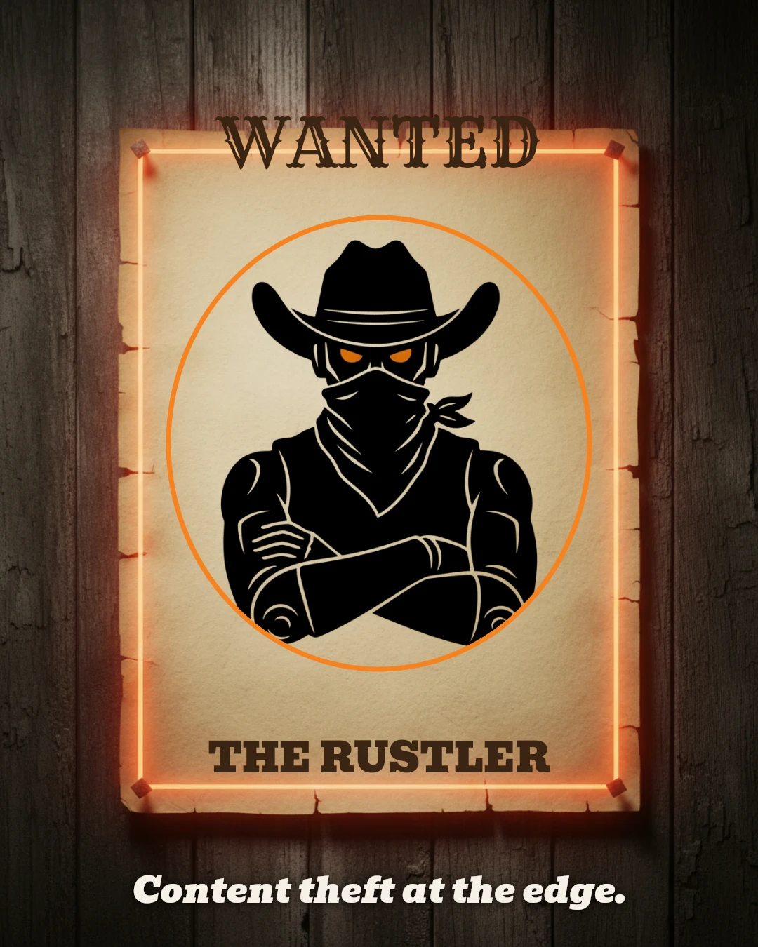 WANTED poster: The Rustler, Content theft at the edge.